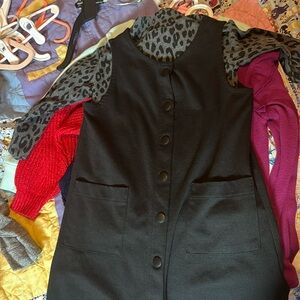 Toddler 4T black dress with leopard print shirt